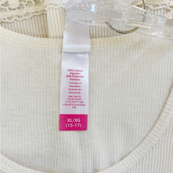 No Boundaries Lace Trim Tank Tops - White and Cream - Picture 10 of 11